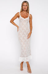 Stand For Something Lace Midi Dress White