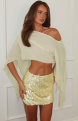 Look Within Sequin Mini Skirt Lemon