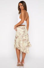 Summer In Bali Midi Skirt Golden Dusk