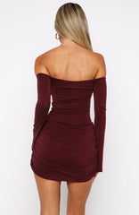 Sweet Provence Long Sleeve Mini Dress Port