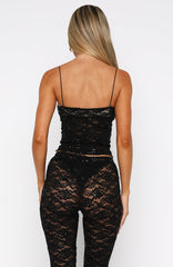 Weekend Escape Lace Top Black