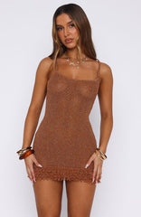 Keeping Me Awake Knit Mini Dress Orange