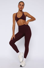 Go Getter High Waisted Leggings Merlot