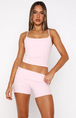 Glide Crop Active Tank Pink