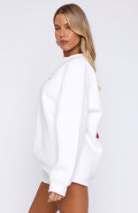 Fell So Hard Oversized Sweater White