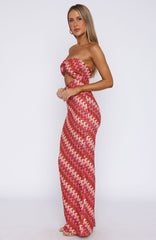 Rock Your World Strapless Maxi Dress Berry