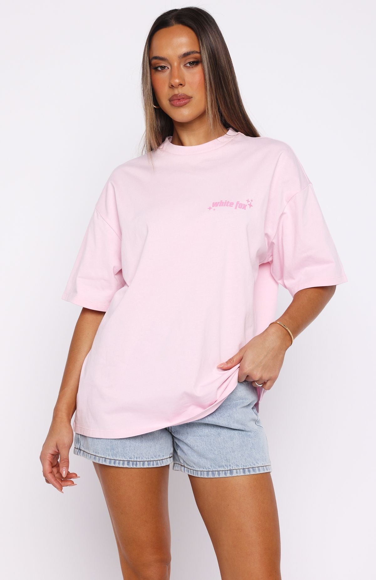 Pretty In Print Oversized Tee Pink
