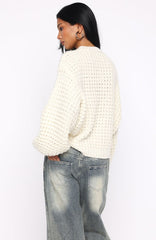 Pure Comfort Knit Sweater Cream