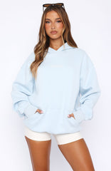 Take A Guess Oversized Hoodie Baby Blue