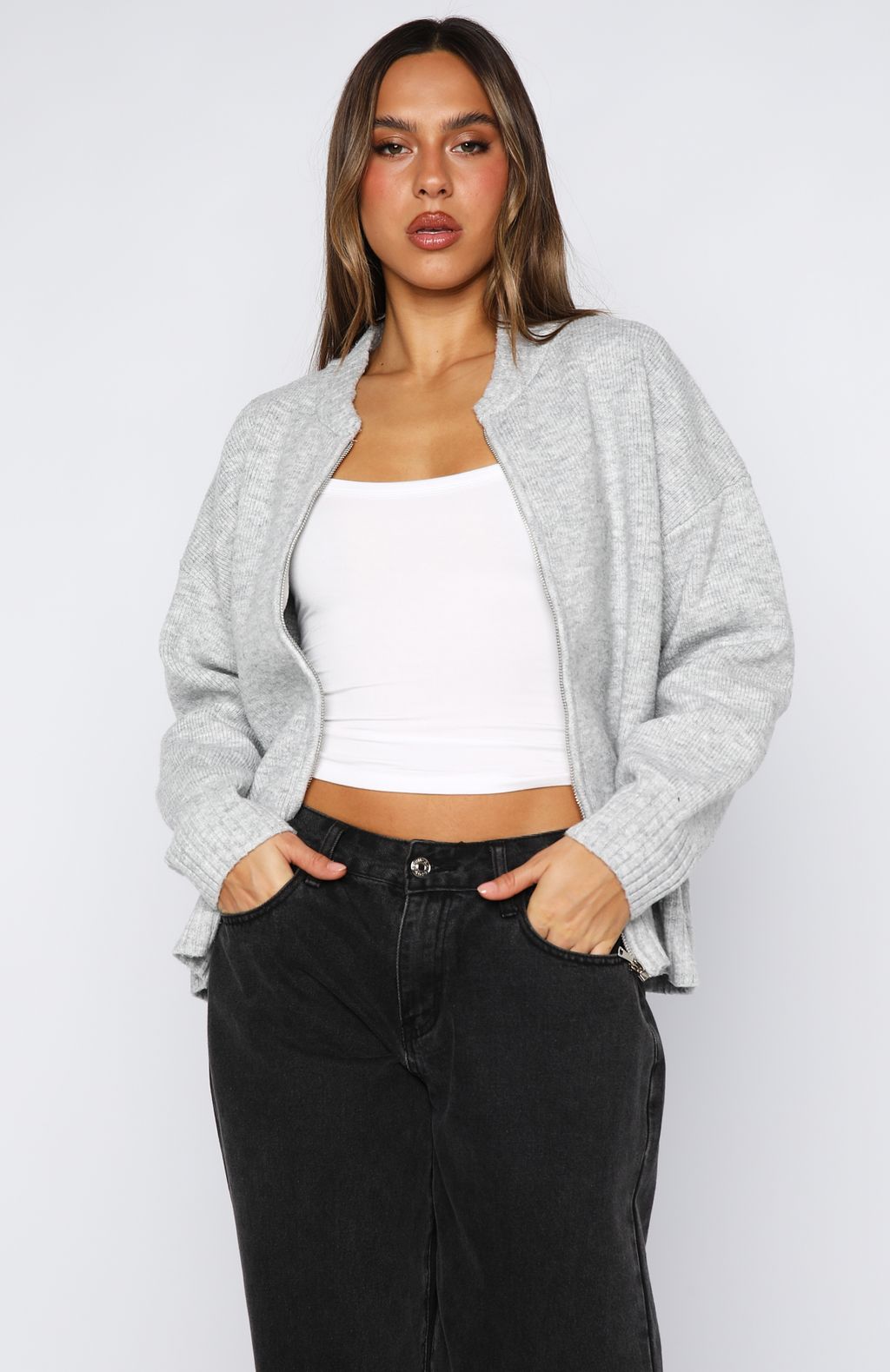 Unbreakable Bond Knit Jacket Grey Marle