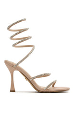 Zia Wrap Heels Nude/Diamante
