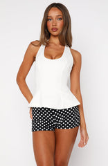 Talking Crazy Halter Top White