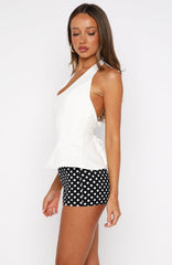 Talking Crazy Halter Top White