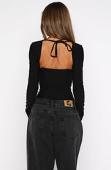 Different Time Long Sleeve Bustier Black