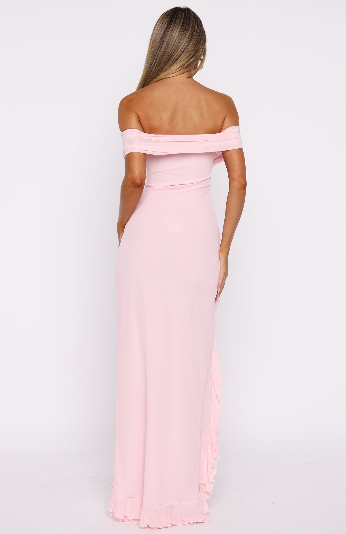 Icon In Motion Strapless Maxi Dress Baby Pink