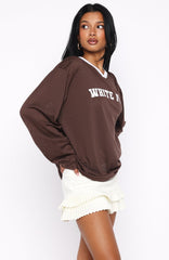 Ahead Of Schedule Long Sleeve Oversized Jersey Chocolate