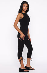 Problem Solved Capri Jumpsuit Black
