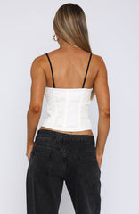 Girl About Town Bustier White/Black