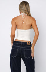 Electric Days Halter Top White