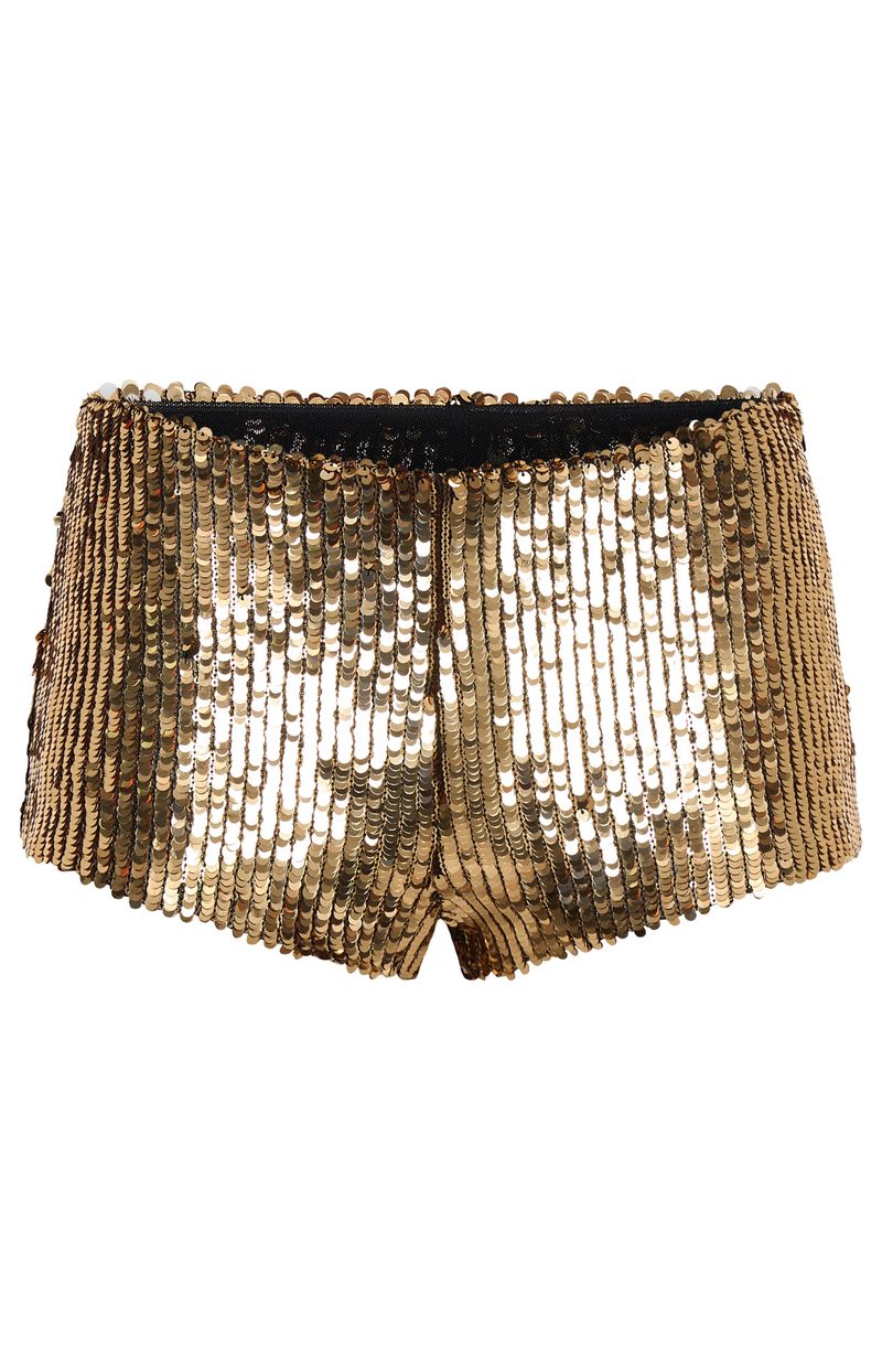 Bold Moves Sequin Shorts Gold