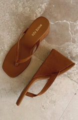 Grace Wedge Caramel Faux Suede