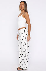Bring The Style Low Rise Wide Leg Jeans Polka Dot