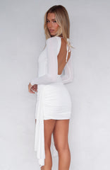 Love Game Long Sleeve Mini Dress Off White