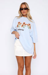 Flower Girl Oversized Tee Blue