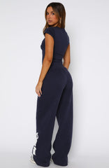 Ready To Go Wide Leg Sweatpants Navy