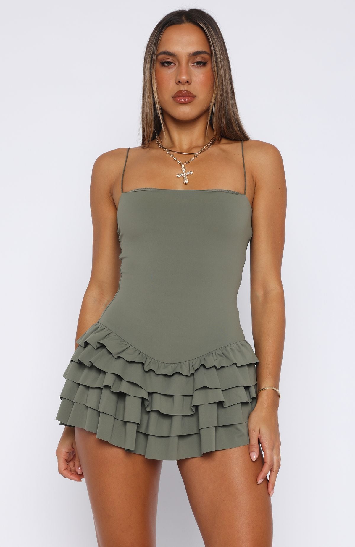 Photo Id Playsuit Khaki