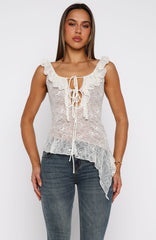 So Iconic Lace Top Off White