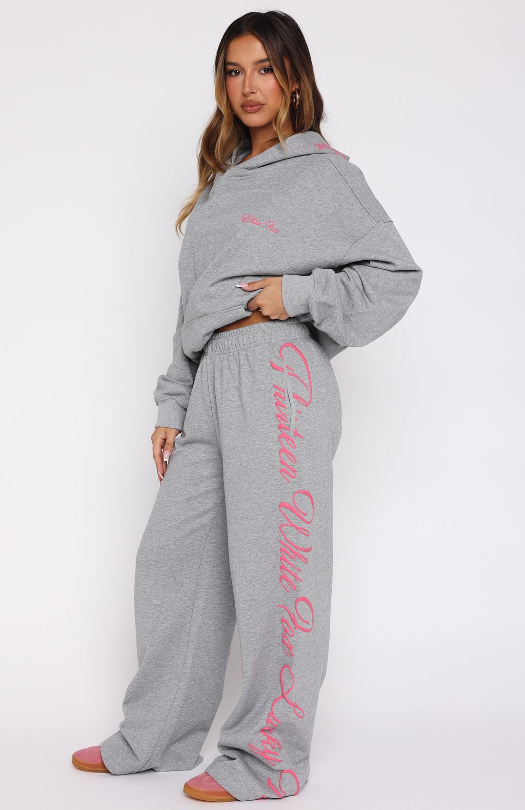 Lucky Thirteen Shaya Wide Leg Sweatpants Dark Grey Marle