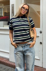 Make Your Move Polo Tee Navy Stripe