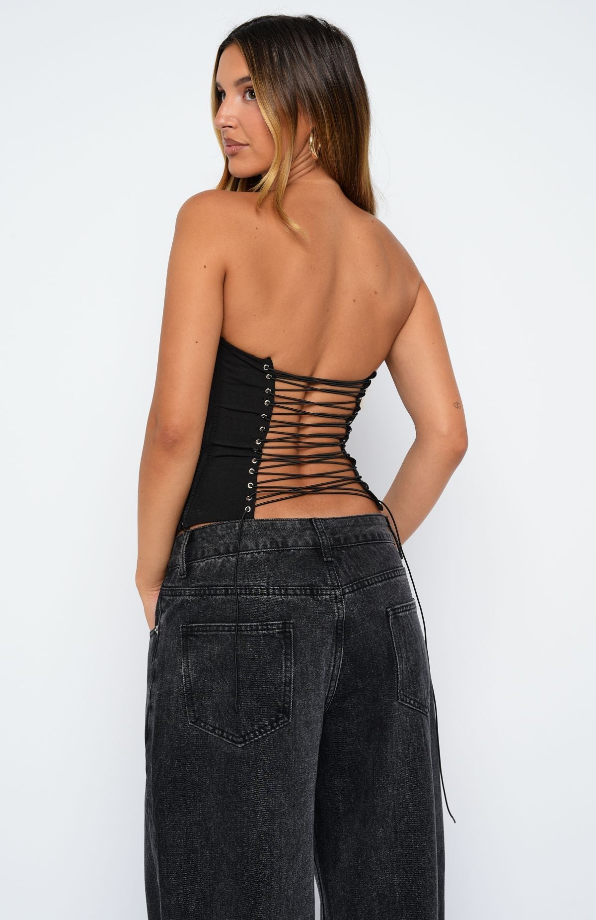 Vixen's Charm Strapless Bustier Black