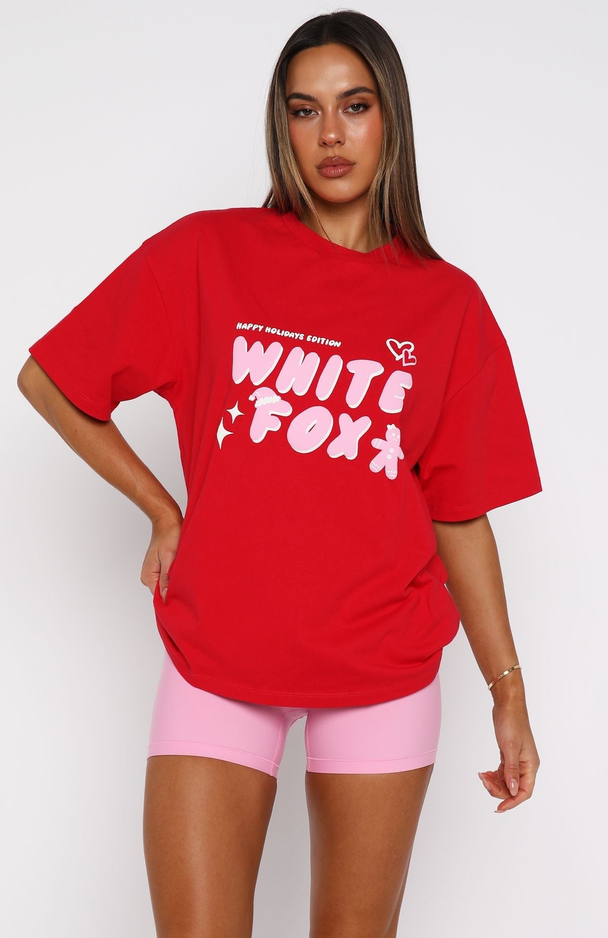 All I Want For Christmas Oversized Tee Red