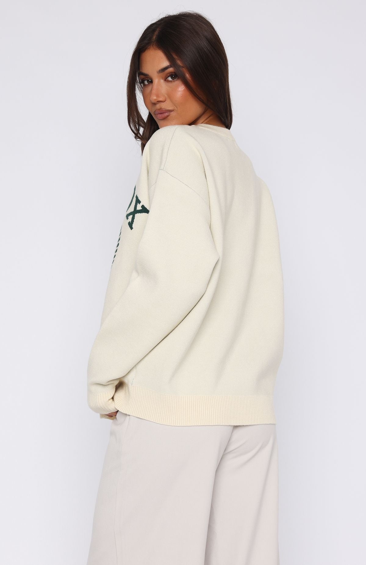 Tennis Club Knit Sweater Cream