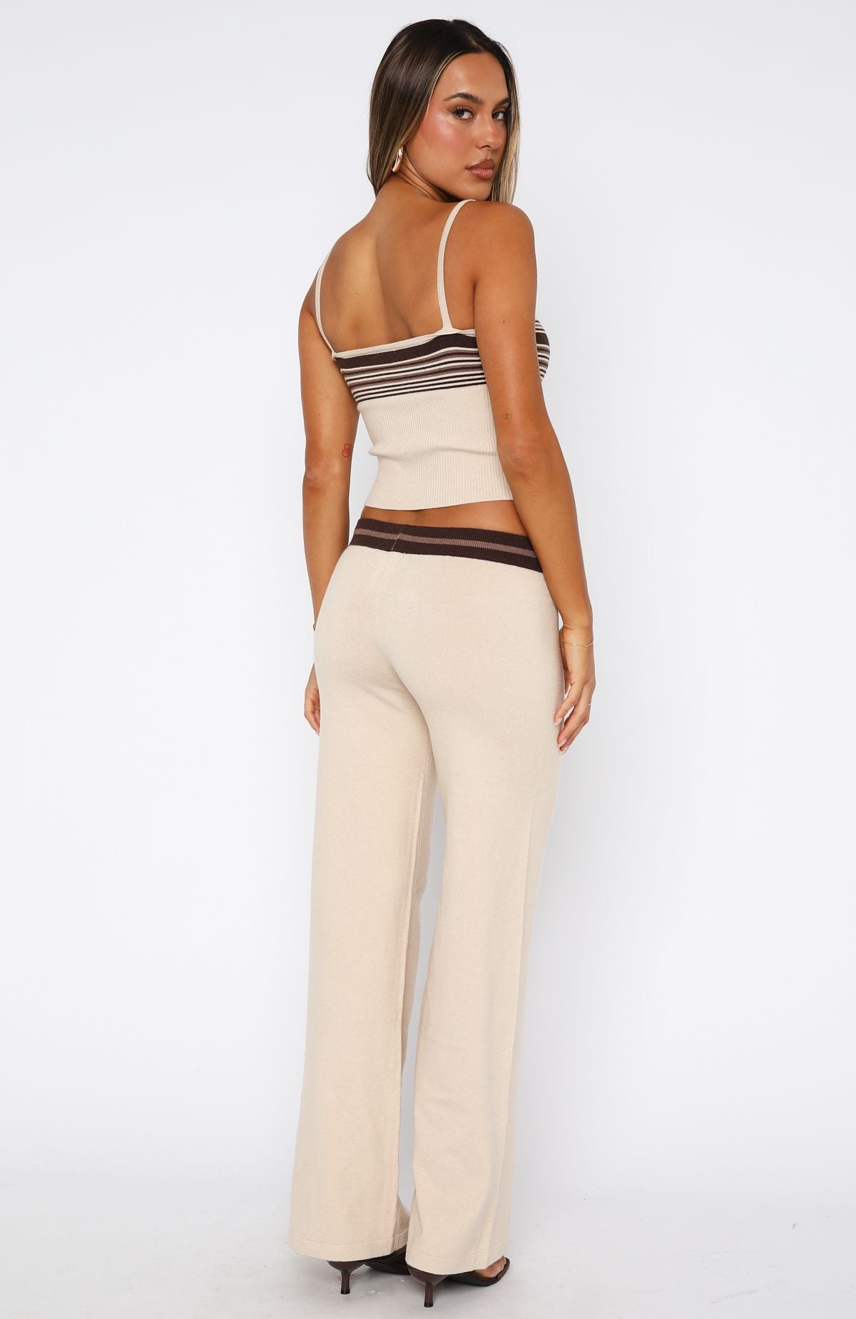 Keep Driving Knit Pants Chocolate Stripe