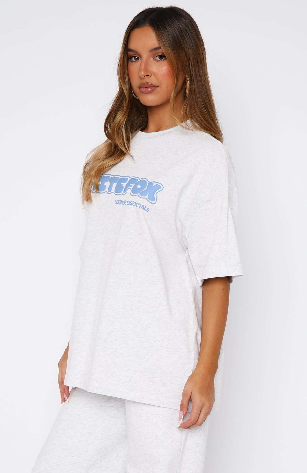 Give It A Try Oversized Tee Grey Marle