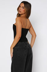 On The Town Bustier Black