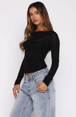 Never Took Me Serious Long Sleeve Top Black