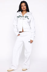 Through Thick And Thin Wide Leg Sweatpants Grey Marle