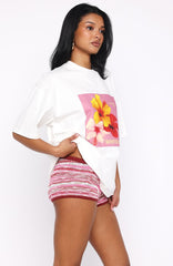 Little By Little Oversized Tee White
