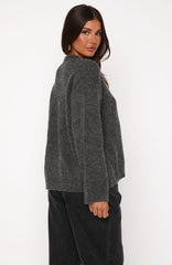 Flashback Knit Cardigan Charcoal