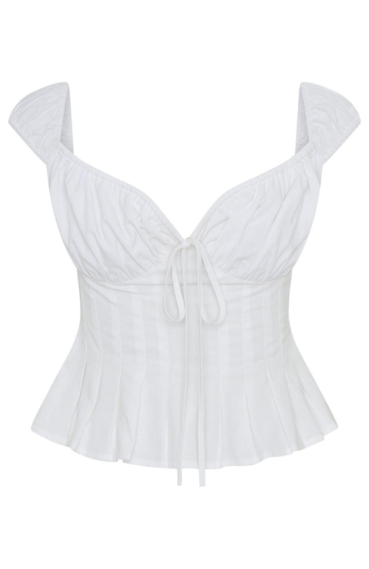 Cut You Off Poplin Top White