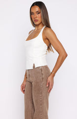 I'm Next Halter Top Off White