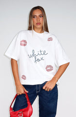 Pepper You In Kisses Oversized Tee White