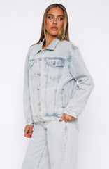 Adriana Oversized Denim Jacket Glacier Blue