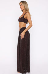 Secret Kisses Embellished Maxi Skirt Chocolate
