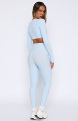 Ready Set Go Cross Front Leggings Baby Blue