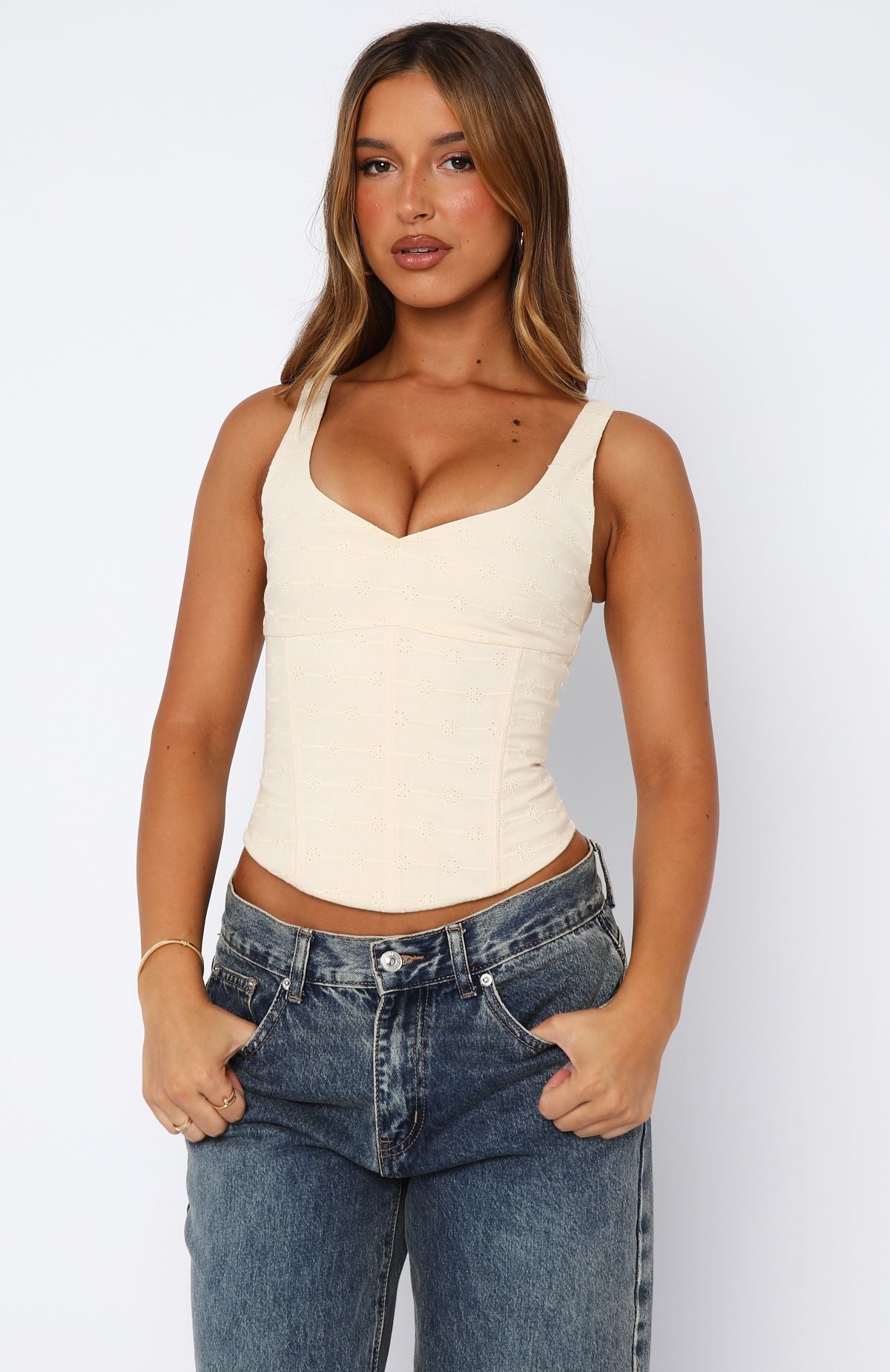 Staring At You Bustier Cream